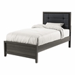 FOA Livorn 5pc Gray Wood Bedroom Set - Twin + 2 Nightstands + Dresser + Mirror