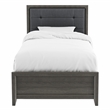 FOA Livorn 5pc Gray Wood Bedroom Set - Twin + 2 Nightstands + Dresser + Mirror