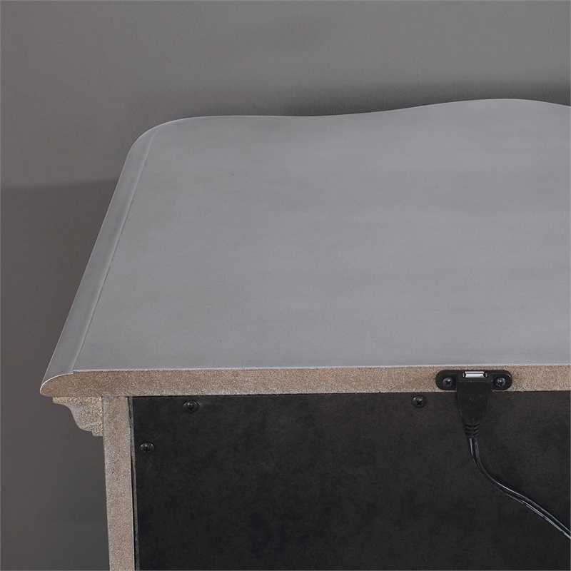 FOA Pappa Glam 3-Piece Silver Wood Bedroom Set - Cal King + 2 Nightstands