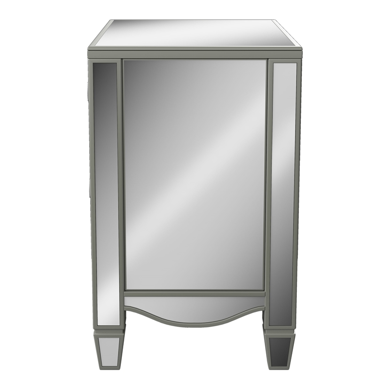 FOA Gavvi Glam 3-Piece Silver Wood Bedroom Set - Queen + Nightstand + Dresser