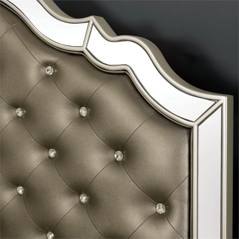 FOA Gavvi Glam 3-Piece Silver Wood Bedroom Set - Queen + Nightstand + Dresser