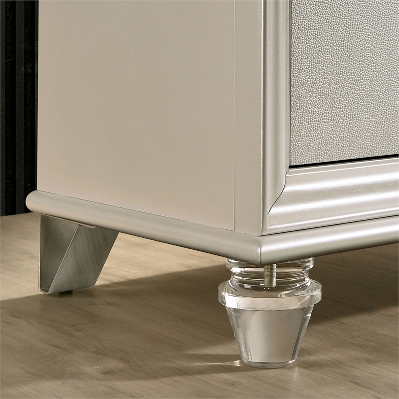 FOA Plumley 3-Piece White Wood Bedroom Set - Cal King + 2 Nightstands