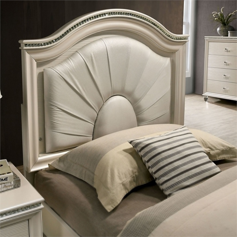 FOA Devado Contemporary 3-Piece White Wood Bedroom Set - Twin + 2 Nightstands