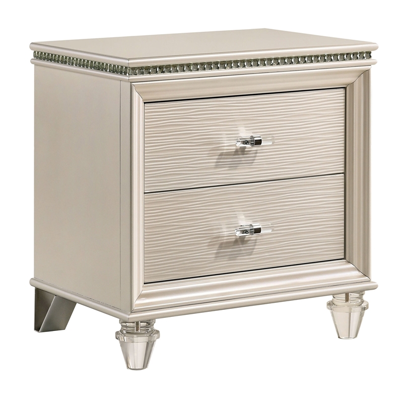 FOA Devado Contemporary 3-Piece White Wood Bedroom Set - Twin + 2 Nightstands