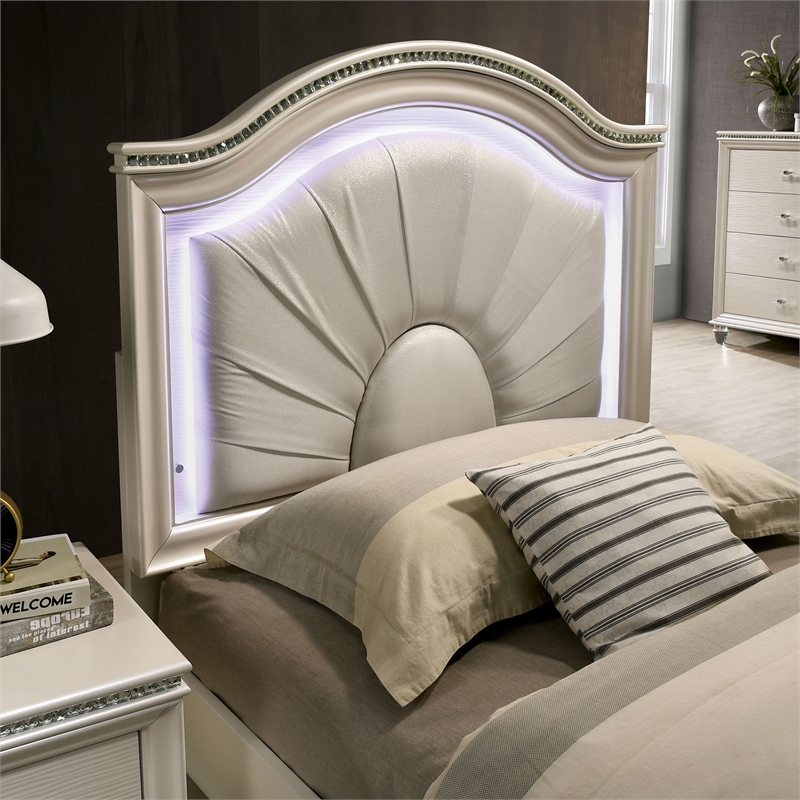 FOA Devado 3-Piece White Wood Bedroom Set - Twin + Nightstand + Trundle