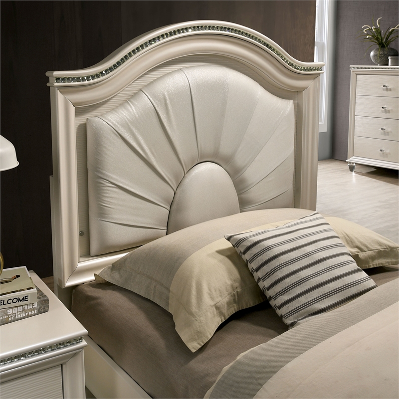 FOA Devado 3-Piece White Wood Bedroom Set - Twin + Nightstand + Trundle