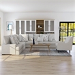 Furniture of America Alaska Transitional Fabric Sectional with Chair in Gray