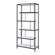 Furniture of America Lakely Metal 5-Shelf Bookcase in Black and White