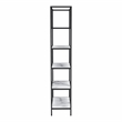 Furniture of America Lakely Metal 5-Shelf Bookcase in Black and White