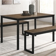 Furniture of America Caritina Wood 3-Piece Counter Height Dining Set in Brown