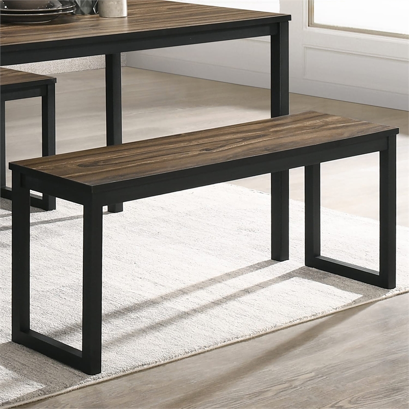 Furniture of America Caritina Wood 3-Piece Counter Height Dining Set in Brown
