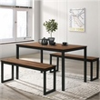 Furniture of America Caritina Wood 3-Piece Counter Height Dining Set in Brown
