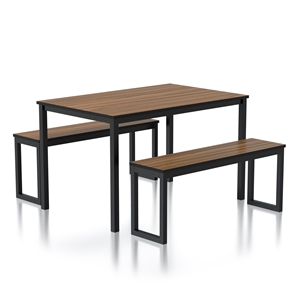furniture of america caritina wood 3-piece counter height table set