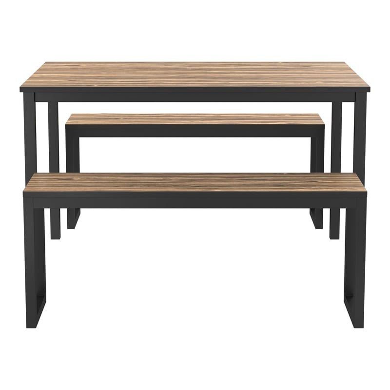 Furniture of America Caritina Wood 3-Piece Counter Height Dining Set in Walnut