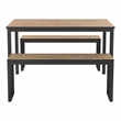 Furniture of America Caritina Wood 3-Piece Counter Height Dining Set in Walnut