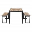 Furniture of America Caritina Wood 3-Piece Counter Height Dining Set in Walnut
