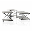 Furniture of America Clarissa Metal 3-Piece Coffee Table Set in Gray