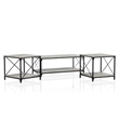 Furniture of America Clarissa Metal 3-Piece Coffee Table Set in Gray