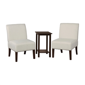 furniture of america drydan wood 3-piece accent table and chair set