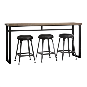furniture of america mardocke metal 4-piece counter height table set in black