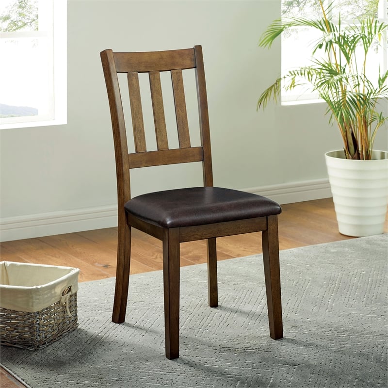 Furniture of America Comiga Wood 3-Piece Round Dining Table Set in Walnut