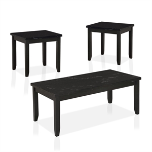 furniture of america gavelle transitional wood 3-piece coffee table set