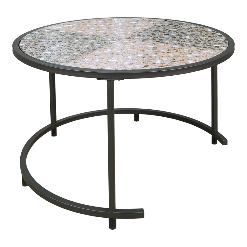 Furniture of America Jaydee Casual Metal 3-Piece Nesting Table Set in Gray