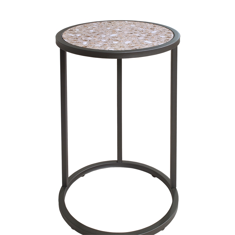 Furniture of America Jaydee Casual Metal 3-Piece Nesting Table Set in Gray