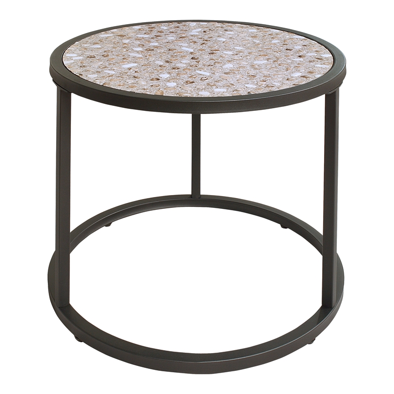 Furniture of America Jaydee Casual Metal 3-Piece Nesting Table Set in Gray