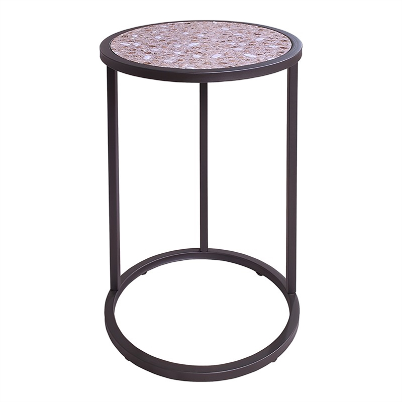 Furniture of America Fornya Casual Metal 3-Piece Nesting Table Set in Gray