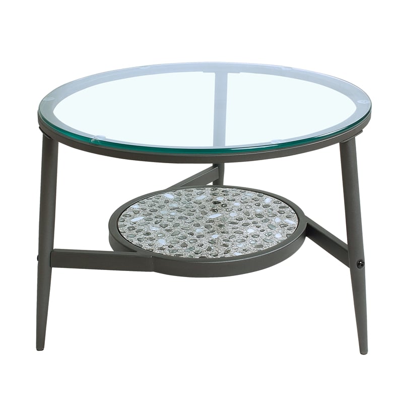 Furniture of America Fornya Casual Metal 3-Piece Nesting Table Set in Gray