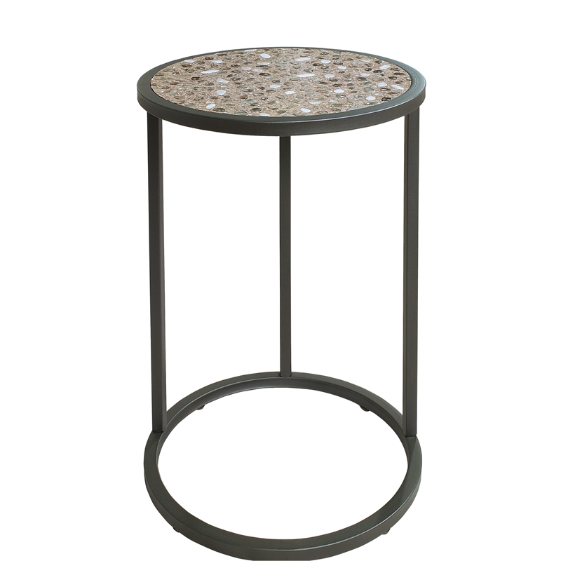 Furniture of America Fornya Casual Metal 3-Piece Nesting Table Set in Gray