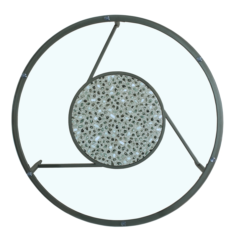 Furniture of America Fornya Casual Metal 3-Piece Nesting Table Set in Gray