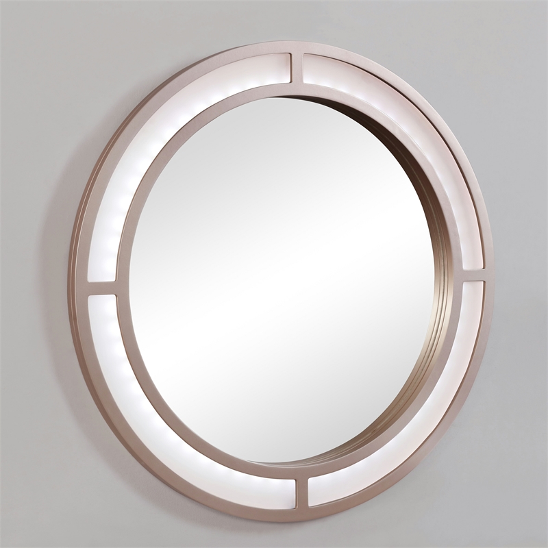 Furniture of America Sparke Wood 3-Piece Vanity Set with LED in Pink