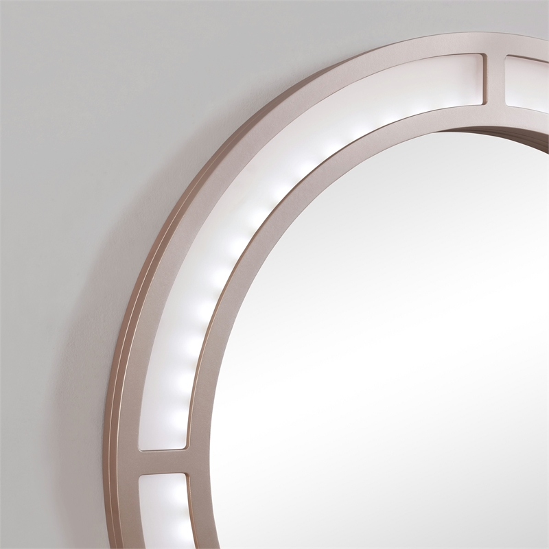 Furniture of America Sparke Wood 3-Piece Vanity Set with LED in Pink