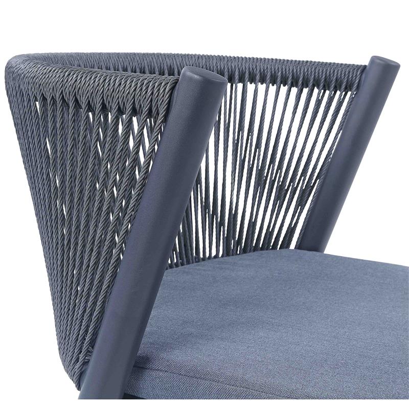 Furniture of America Morah Aluminum 3-Piece Dining Table Set in Gray