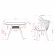 Furniture of America Morah Aluminum 3-Piece Dining Table Set in Gray