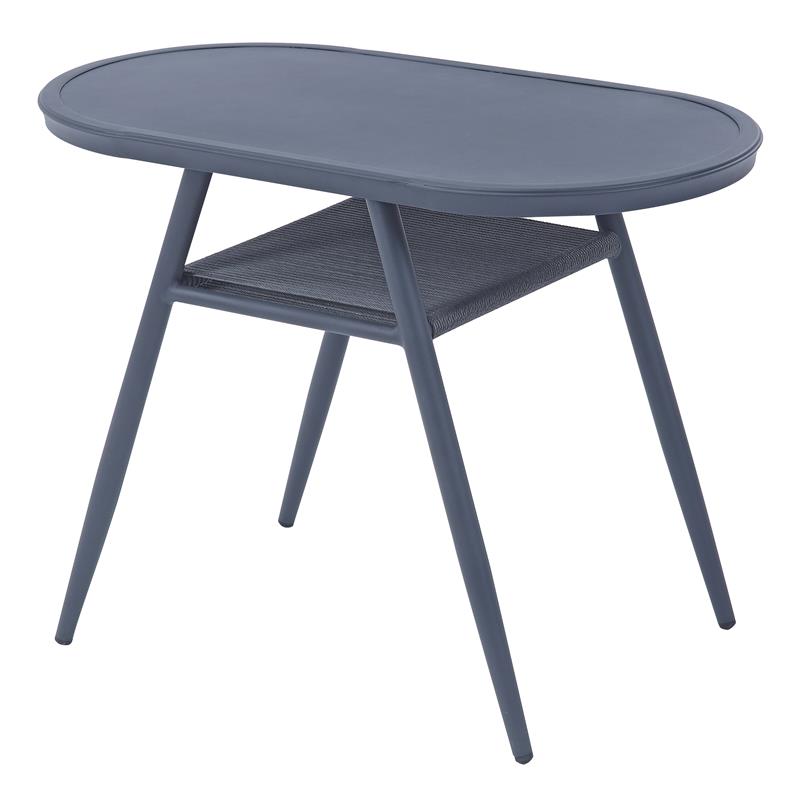 Furniture of America Morah Aluminum 3-Piece Dining Table Set in Gray