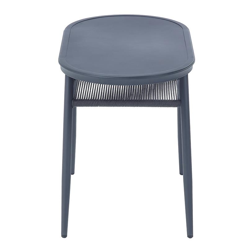 Furniture of America Morah Aluminum 3-Piece Dining Table Set in Gray