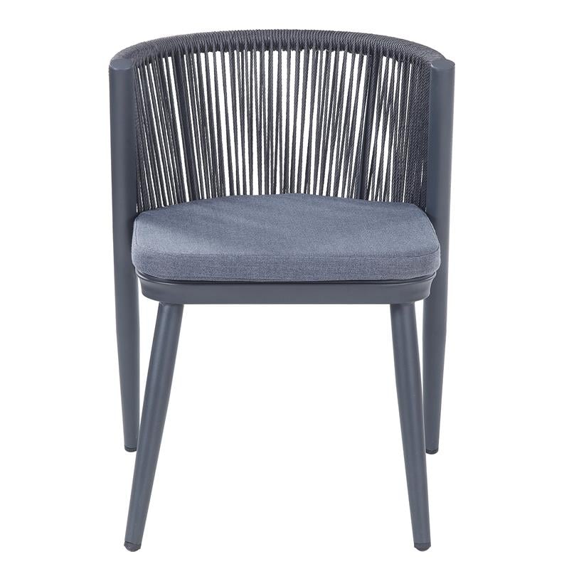 Furniture of America Morah Aluminum 3-Piece Dining Table Set in Gray