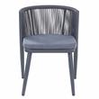Furniture of America Morah Aluminum 3-Piece Dining Table Set in Gray
