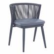 Furniture of America Morah Aluminum 3-Piece Dining Table Set in Gray