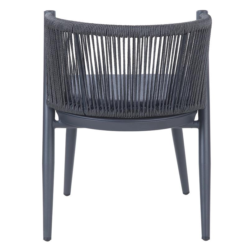 Furniture of America Morah Aluminum 3-Piece Dining Table Set in Gray