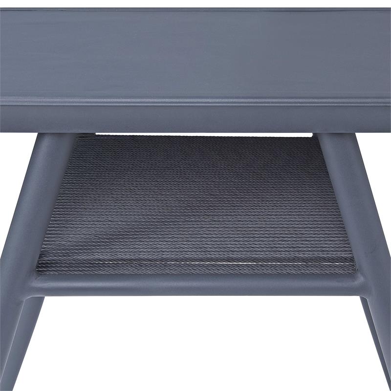 Furniture of America Morah Aluminum 3-Piece Dining Table Set in Gray