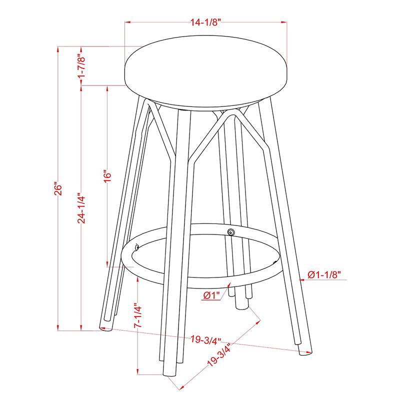 Furniture of America Binde Aluminum 26-inch Patio Barstool in Blue (Set of 2)