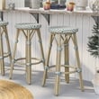 Furniture of America Binde Aluminum 26-inch Patio Barstool in Blue (Set of 2)