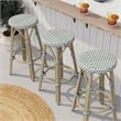 Furniture of America Binde Aluminum 26-inch Patio Barstool in Blue (Set of 2)