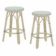 Furniture of America Binde Aluminum 26-inch Patio Barstool in Blue (Set of 2)