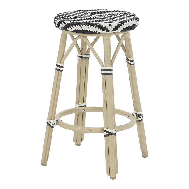 Furniture of America Binde Aluminum 26-inch Patio Barstool in Brown (Set of 2)
