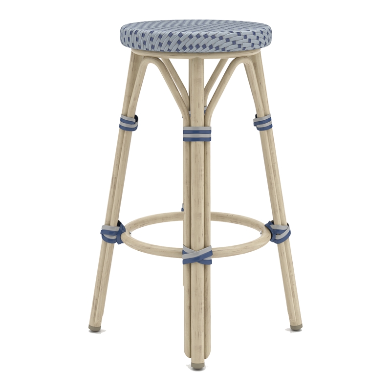 Furniture of America Binde Aluminum 26-inch Patio Barstool in Gray (Set of 2)